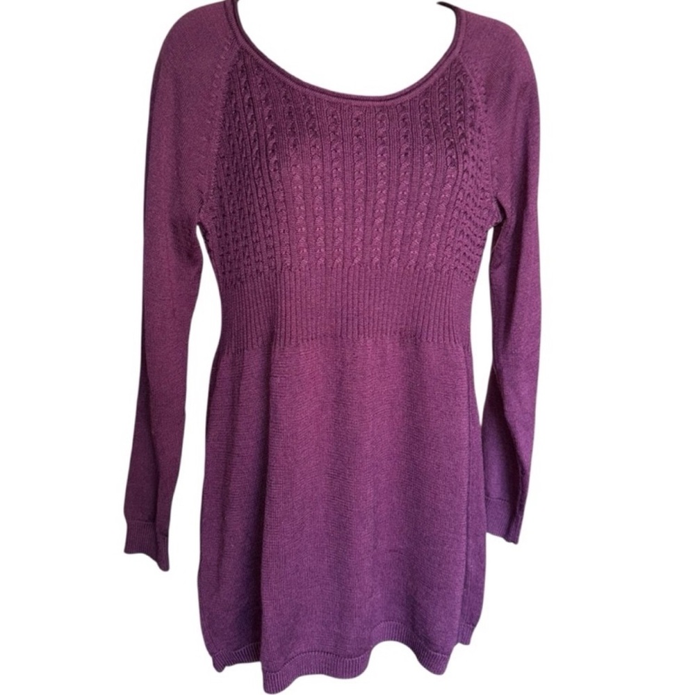 Calvin Klein Plum Wool Blend Sweater PL Petite Large Knit Cozy Fall Winter